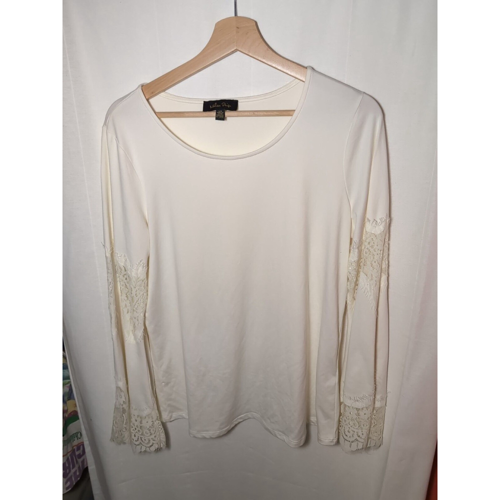 Melissa Paige Women's Blouse Long Lacey Sleeve Size L